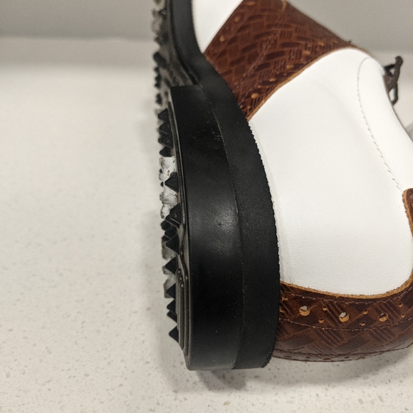 Footjoy dryjoy golf shoes size 9 mint condition brown and white - Picture 3 of 7